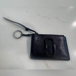 Marc Jacobs Black Leather Card Holder Keychain